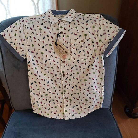 NWT NEW Free Planet Boys Short Sleeve Button-Down Shirt - Picture 1 of 10